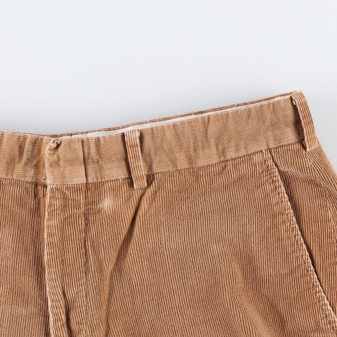 2000'S LANDS' END TRADITIONAL FIT Corduroy Pants, Men's, Size 34 cotton beige type brown Vintage Second Hand