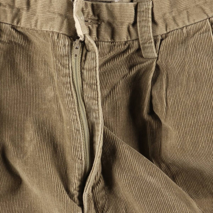Perry Ellis Cotton Two-pleat Corduroy Pants, Men's, Size W34 cotton Beige type Vintage Second Hand