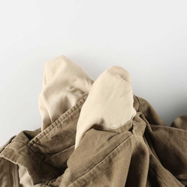 Perry Ellis Cotton Two-pleat Corduroy Pants, Men's, Size W34 cotton Beige type Vintage Second Hand