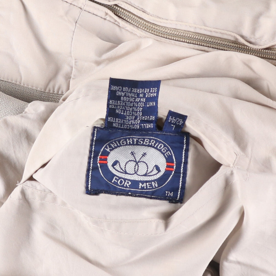 Vintage 80s-90'S Knightsbridge Derby Jacket with Cup Shoulder Strap, Men's Size L cotton Beige type Vintage Second Hand