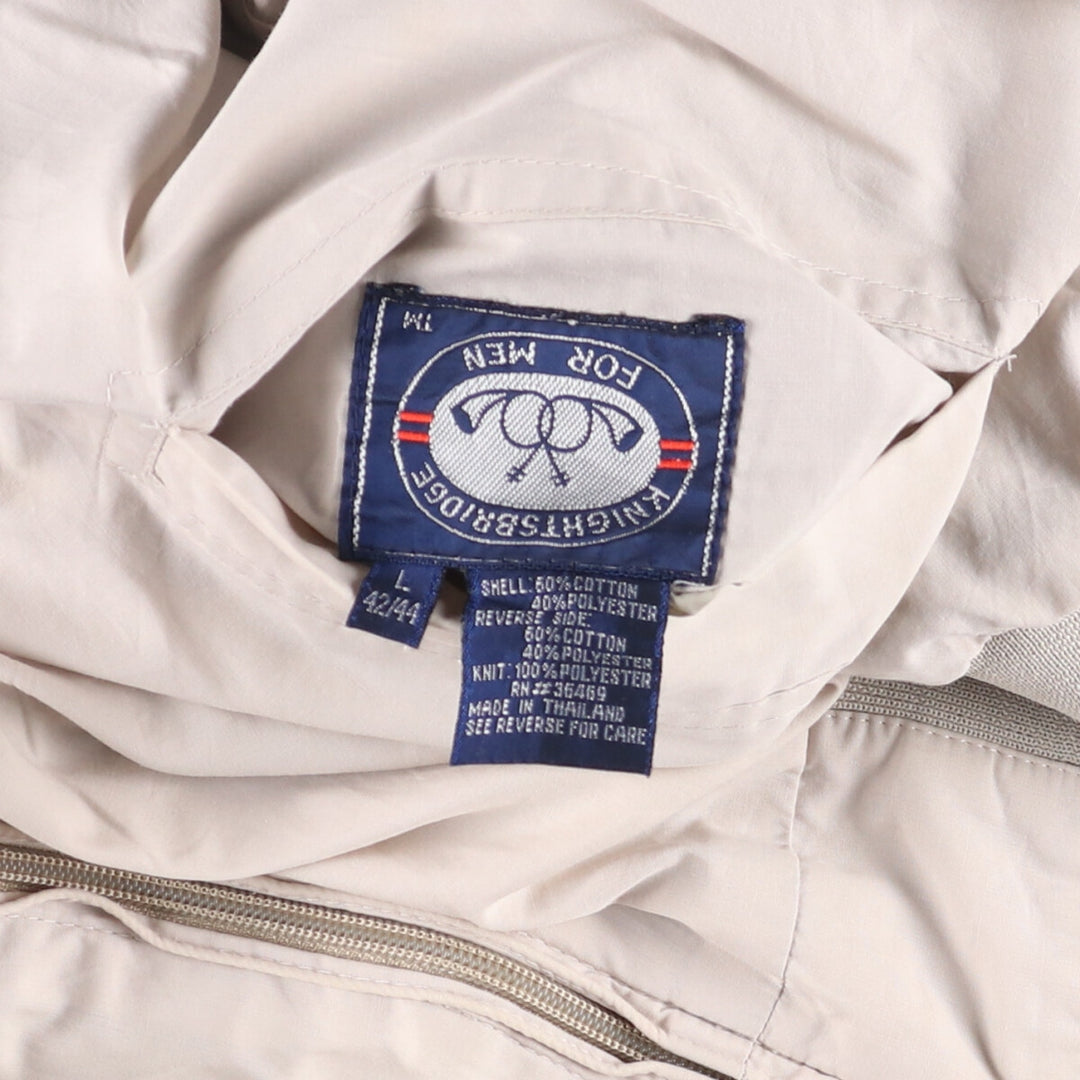 Vintage 80s-90'S Knightsbridge Derby Jacket with Cup Shoulder Strap, Men's Size L cotton Beige type Vintage Second Hand