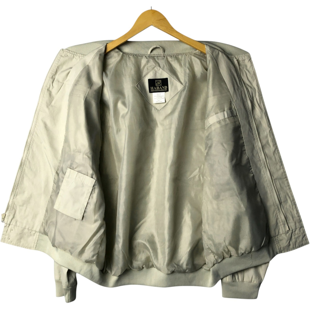 90s~00'S HABAND Derby Jacket Cup Shoulder Jacket Men's L size polyester Beige type Vintage Second Hand