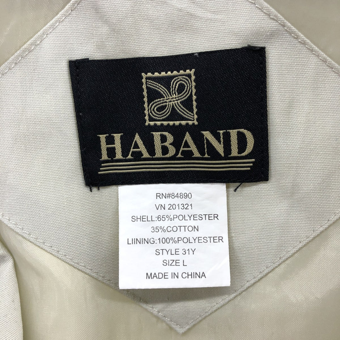 90s~00'S HABAND Derby Jacket Cup Shoulder Jacket Men's L size polyester Beige type Vintage Second Hand
