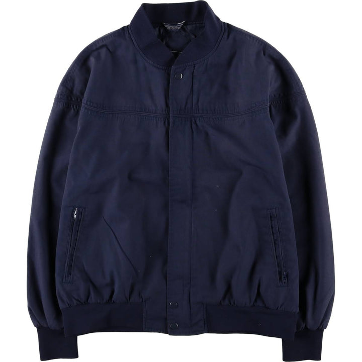 80s-90'S KNIGHTS BRIDGE Derby Jacket, Cup Shoulder Jacket, Men's XL, Vintage polyester navy blue type Vintage Second Hand