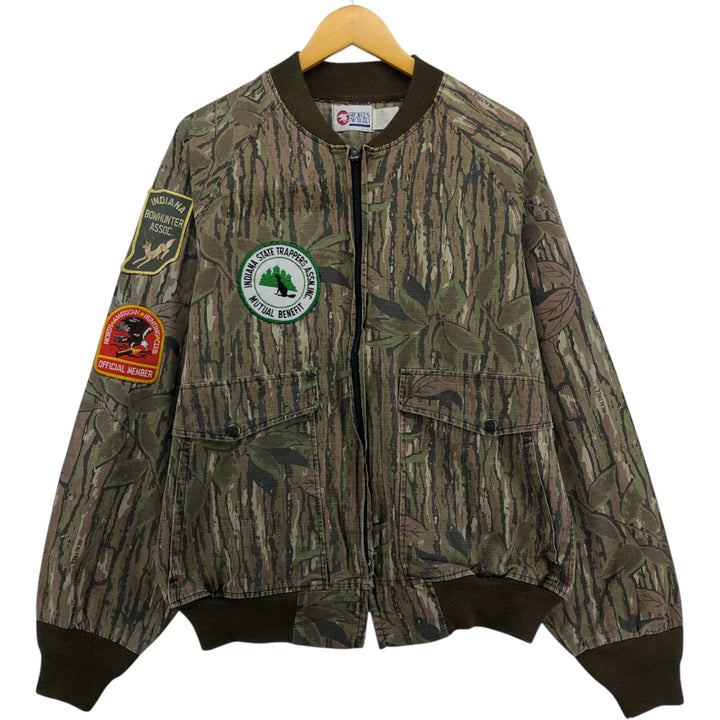 90'S SPORTS AFIELD Camouflage Pattern Real Tree Camo Ripstop Cotton Blouson Made in USA Men's L Size Vintage cotton Khaki type Vintage Second Hand