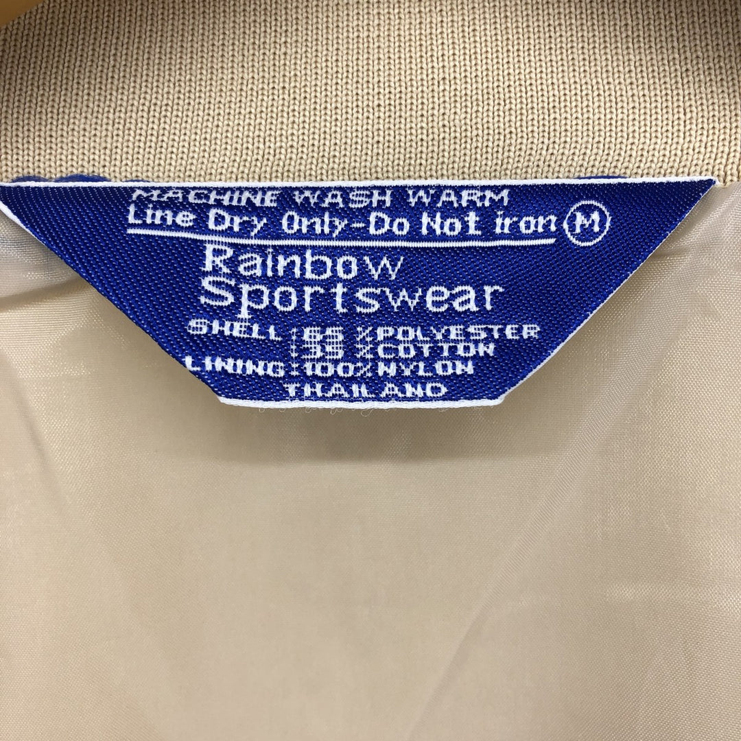 80'S Rainbow Sportswear Blouson Men's M Size Vintage polyester Beige type Vintage Second Hand