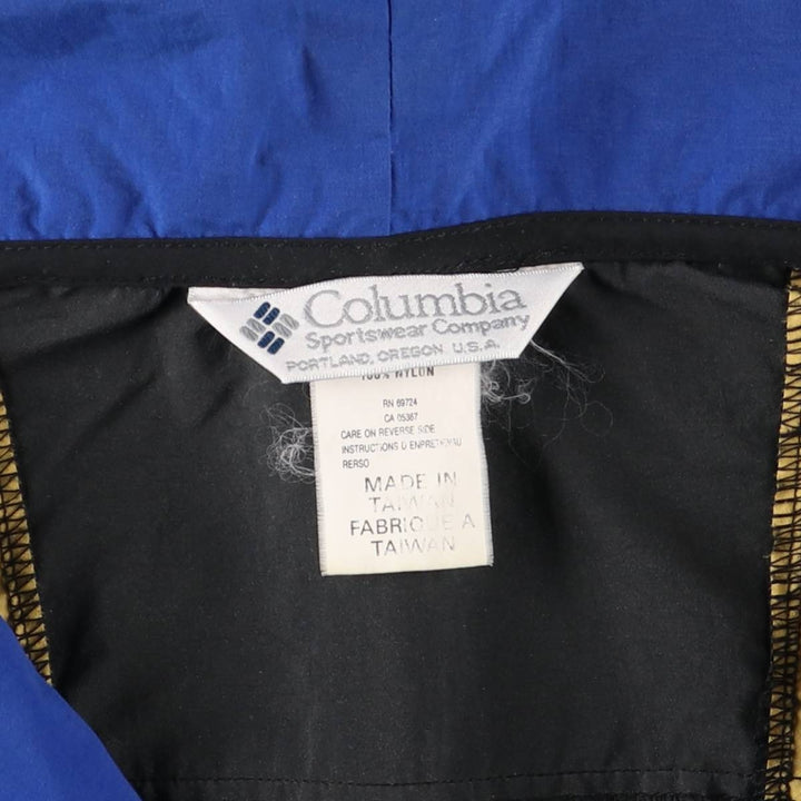 90'S Vintage Columbia Anorak Jacket with White Tag, Men's Size Medium Nylon black type Vintage Second Hand