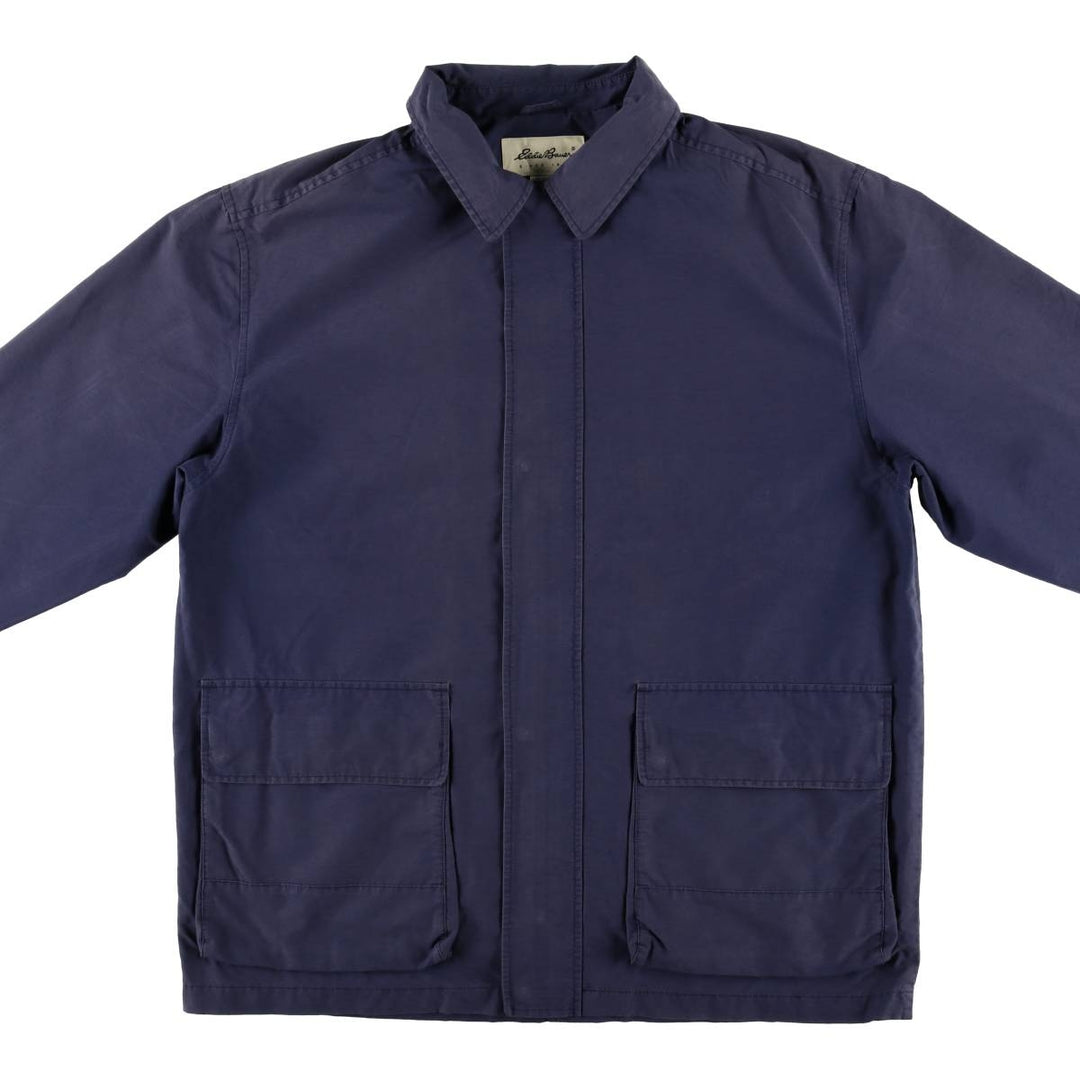 Eddie Bauer Collared Mountain Jacket Shell Jacket Men's L size cotton navy blue type Vintage Second Hand