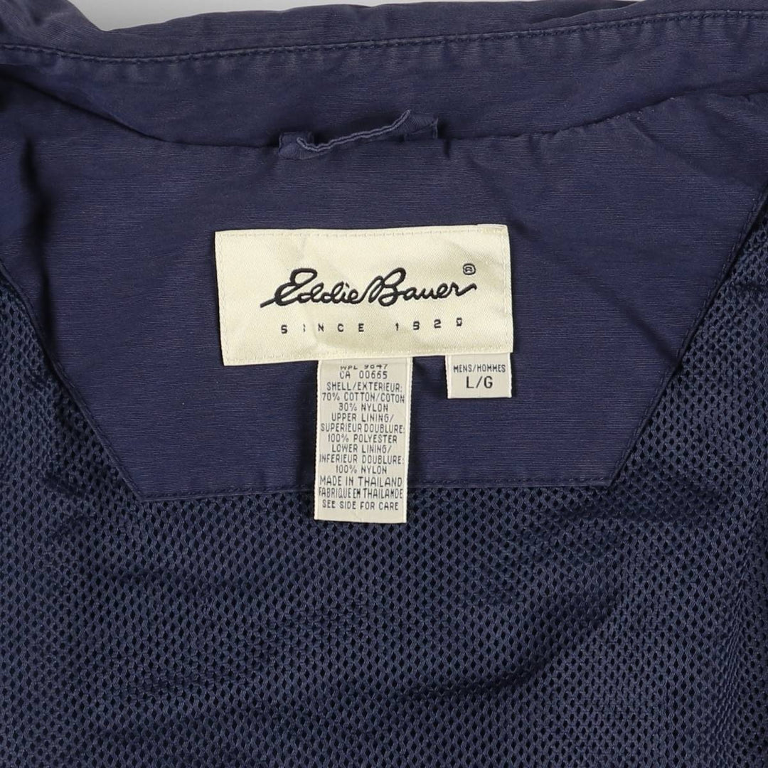Eddie Bauer Collared Mountain Jacket Shell Jacket Men's L size cotton navy blue type Vintage Second Hand