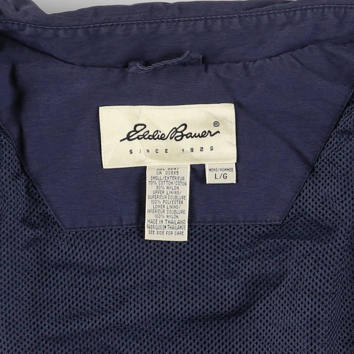 Eddie Bauer Collared Mountain Jacket Shell Jacket Men's L size cotton navy blue type Vintage Second Hand