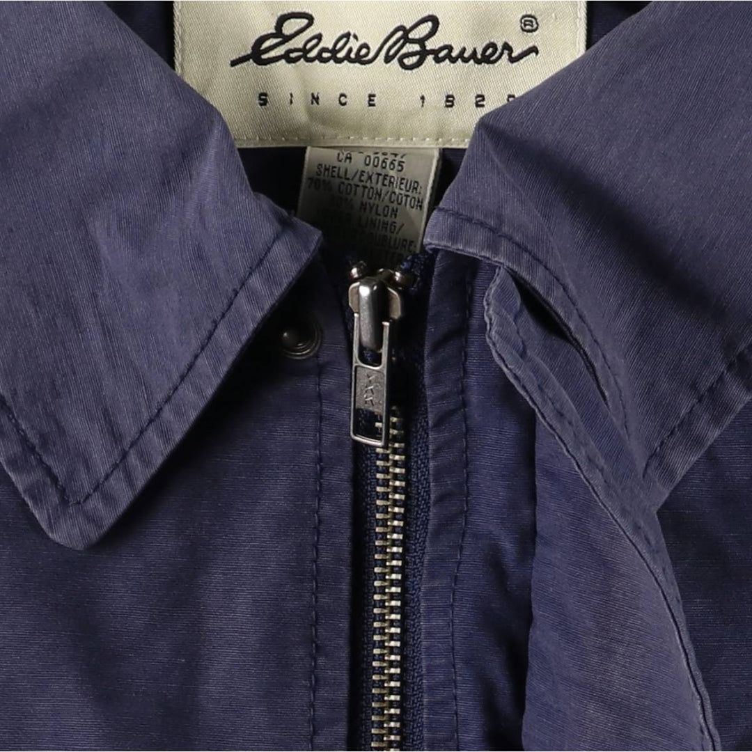 Eddie Bauer Collared Mountain Jacket Shell Jacket Men's L size cotton navy blue type Vintage Second Hand