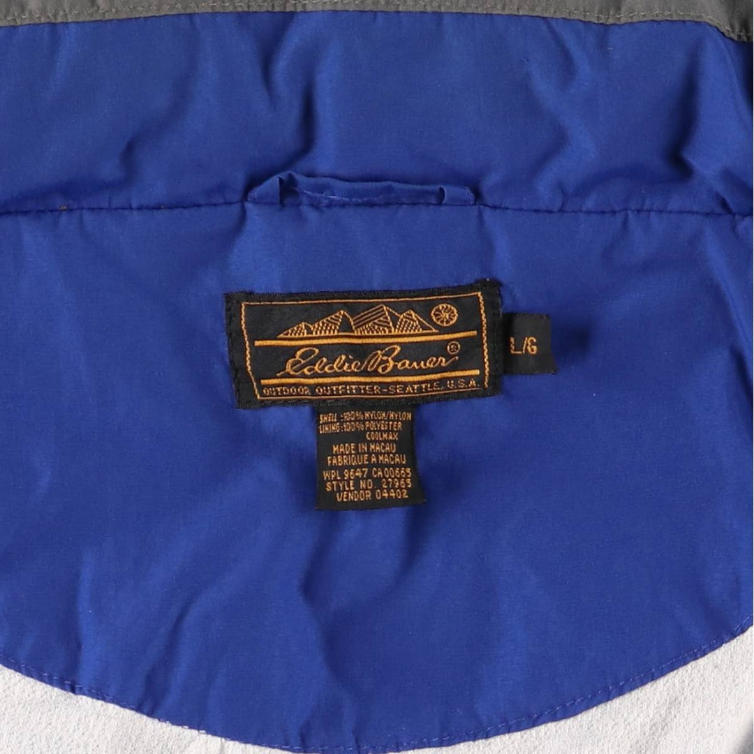 80s-90'S Eddie Bauer Black Tag Nylon Jacket Men's Size L Vintage Nylon blue type Vintage Second Hand