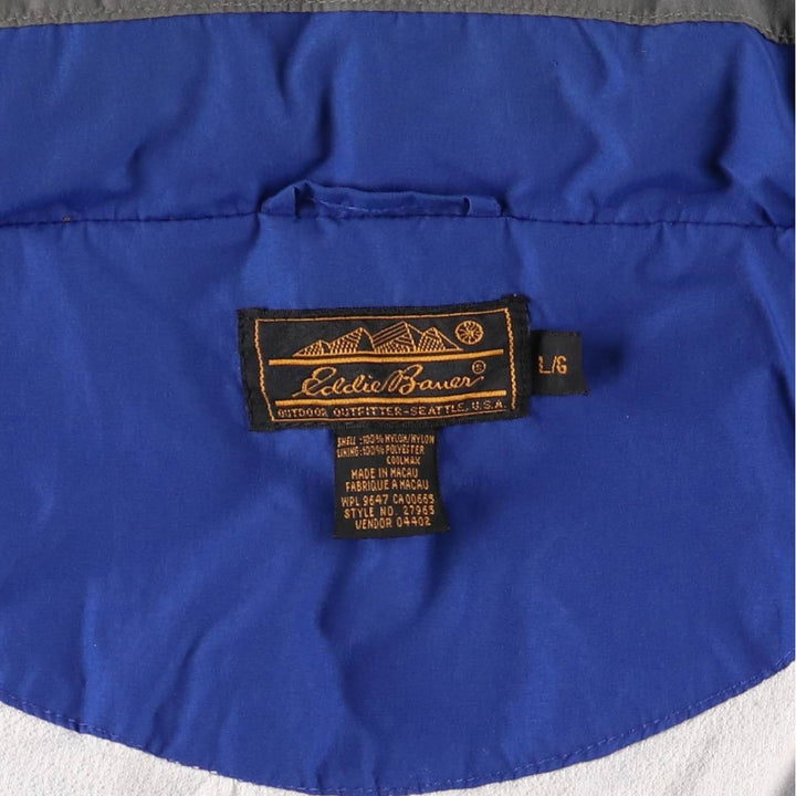80s-90'S Eddie Bauer Black Tag Nylon Jacket Men's Size L Vintage Nylon blue type Vintage Second Hand