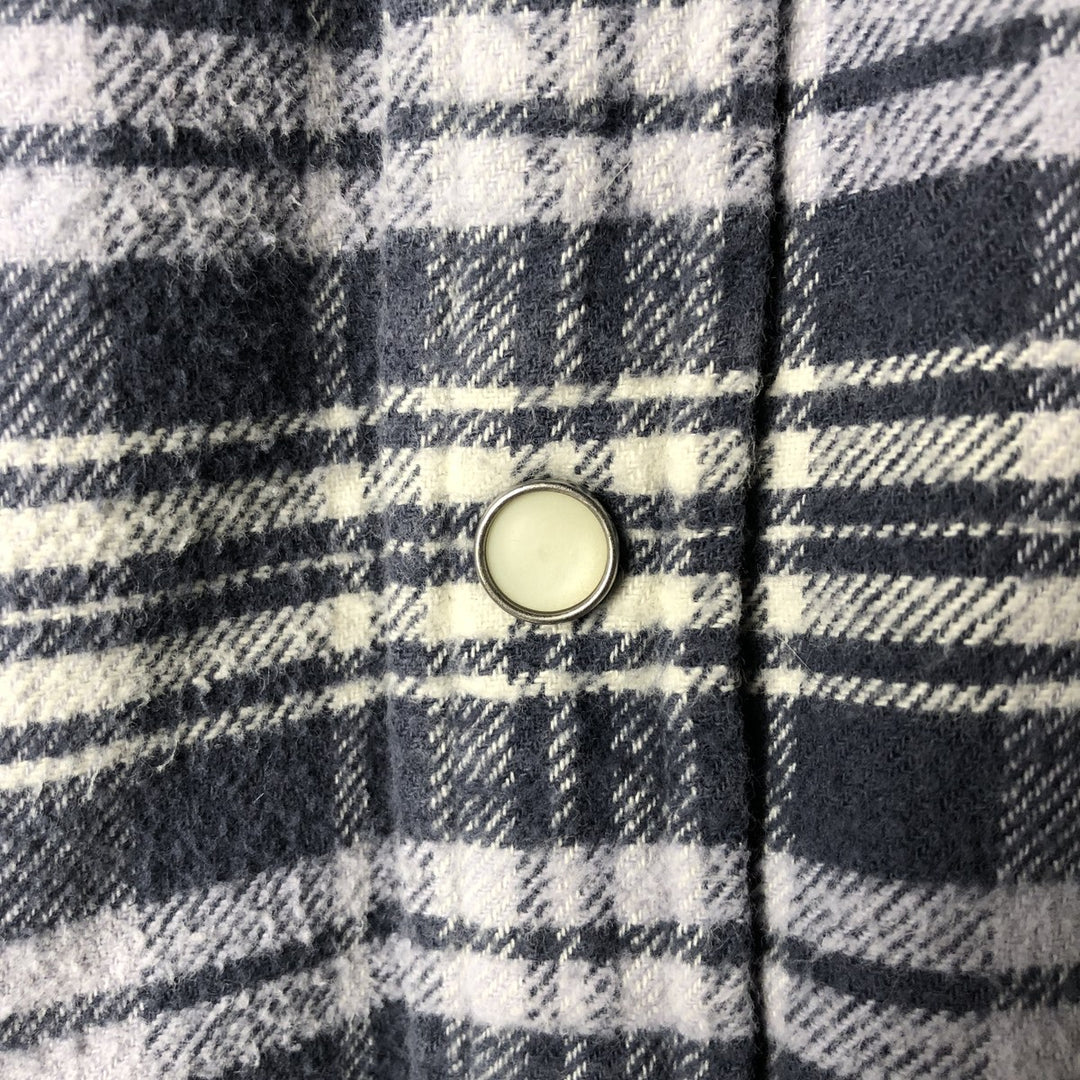 Ralph Lauren DENIM AND SUPPLY Check Pattern Long Sleeve Flannel Check Shirt, Men's Size L cotton navy blue type Vintage Second Hand