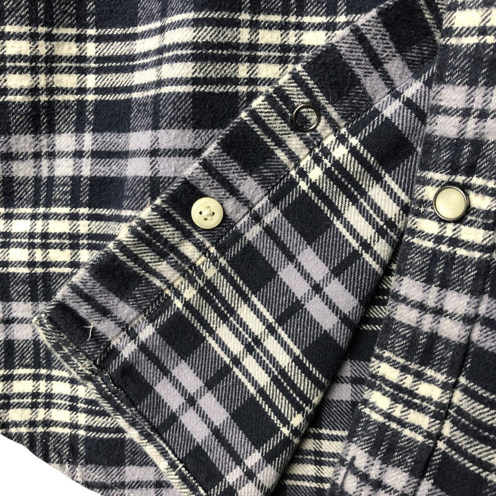 Ralph Lauren DENIM AND SUPPLY Check Pattern Long Sleeve Flannel Check Shirt, Men's Size L cotton navy blue type Vintage Second Hand