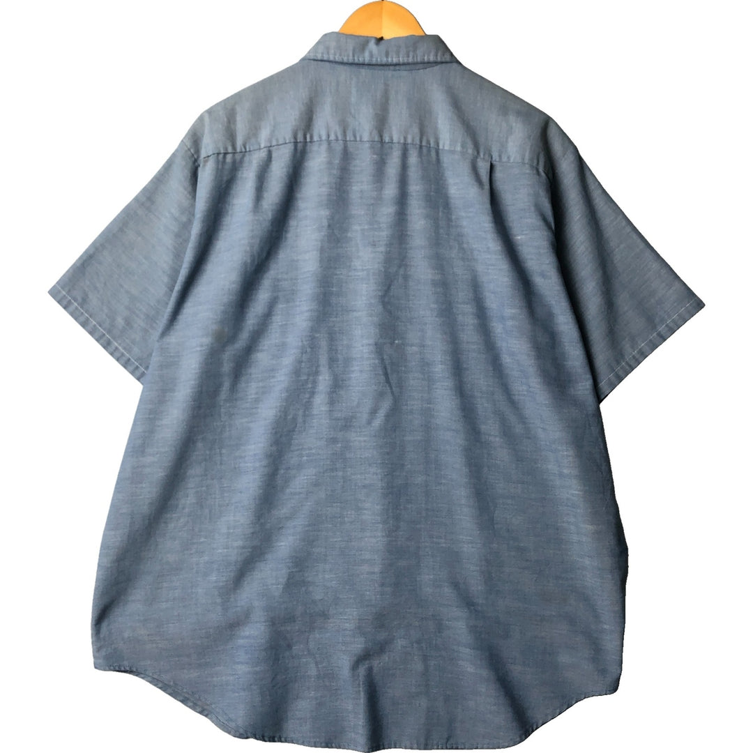 Big Mac Short Sleeve Chambray Shirt, Men's Size XL cotton Indigo Vintage Second Hand
