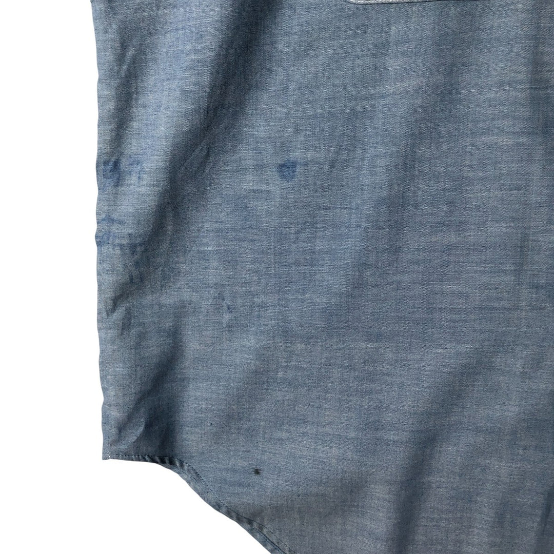 Big Mac Short Sleeve Chambray Shirt, Men's Size XL cotton Indigo Vintage Second Hand