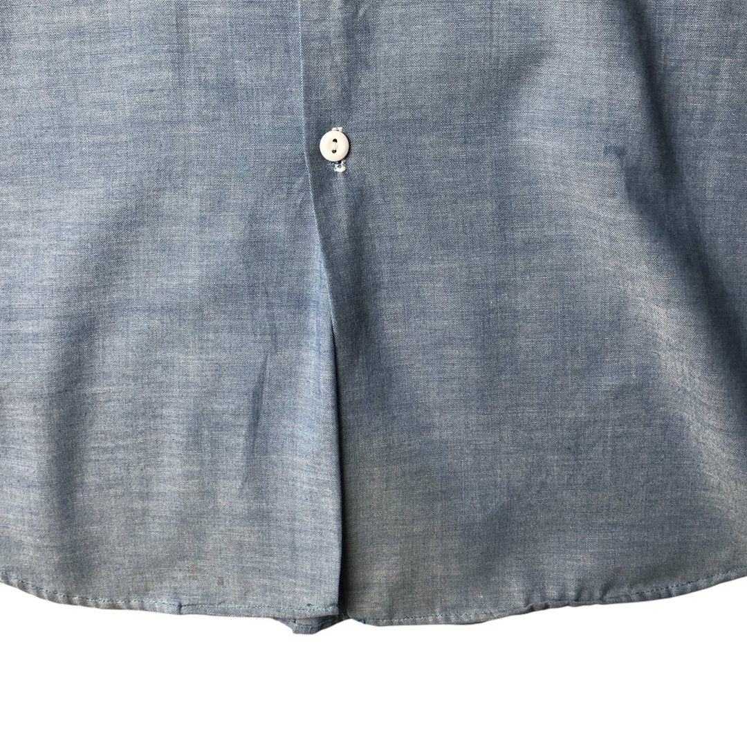 Big Mac Short Sleeve Chambray Shirt, Men's Size XL cotton Indigo Vintage Second Hand