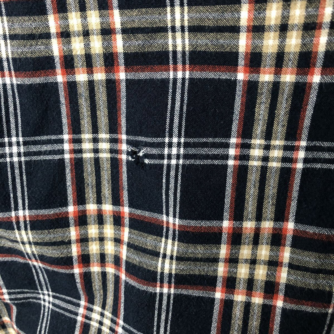 Carhartt Check Pattern Button-down Short Sleeve Work Shirt, Men's XL cotton navy blue type Vintage Second Hand