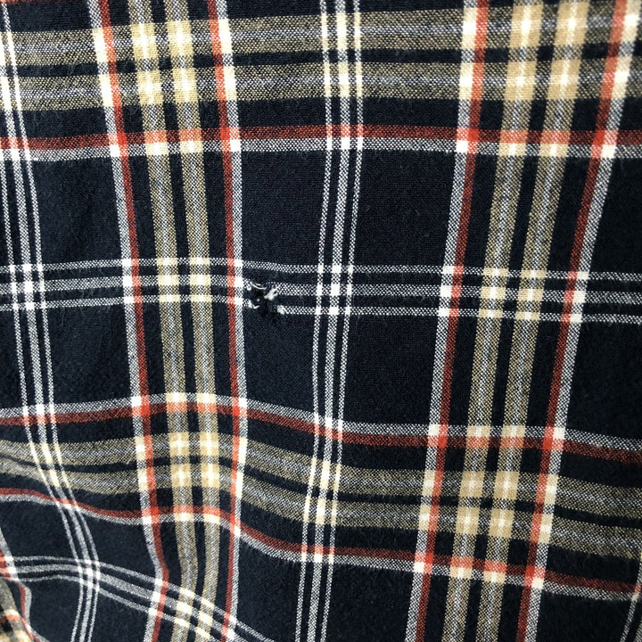Carhartt Check Pattern Button-down Short Sleeve Work Shirt, Men's XL cotton navy blue type Vintage Second Hand