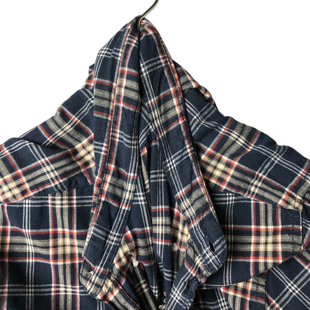 Carhartt Check Pattern Button-down Short Sleeve Work Shirt, Men's XL cotton navy blue type Vintage Second Hand