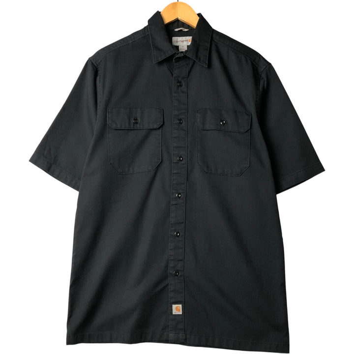 Carhartt Relaxed Fit Short Sleeve Work Shirt, Boxy Shirt, Men's Size Medium polyester black type Vintage Second Hand