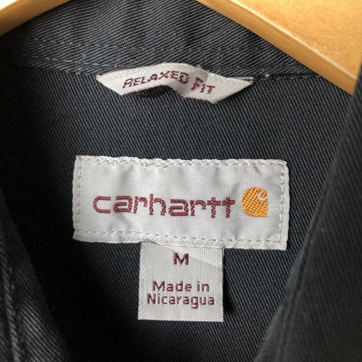 Carhartt Relaxed Fit Short Sleeve Work Shirt, Boxy Shirt, Men's Size Medium polyester black type Vintage Second Hand