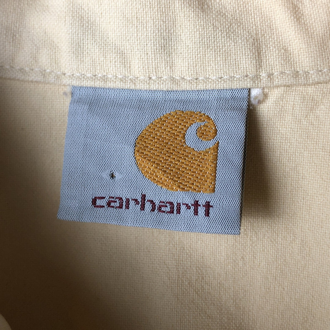 Carhartt button-down short-sleeve work shirt, men's size L unclear yellow type Vintage Second Hand
