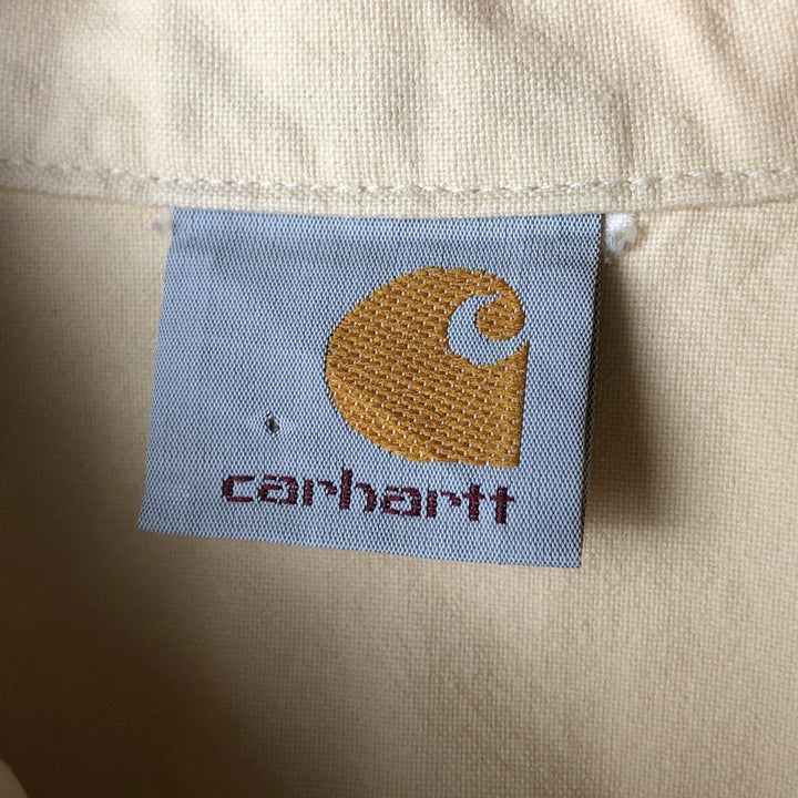 Carhartt button-down short-sleeve work shirt, men's size L unclear yellow type Vintage Second Hand
