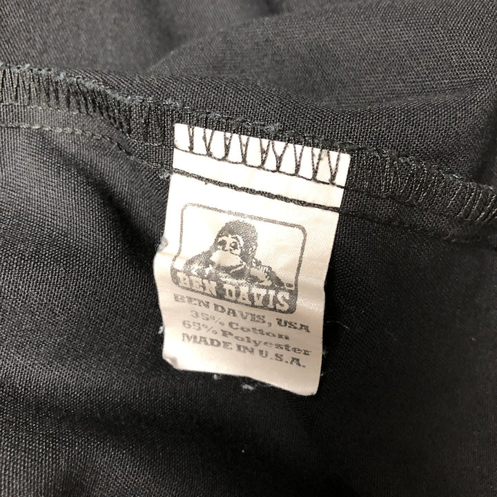 90'S Ben Davis Half-Zip Pullover Short Sleeve Work Shirt, Made in USA, Men's Size Small, Vintage cotton black type Vintage Second Hand