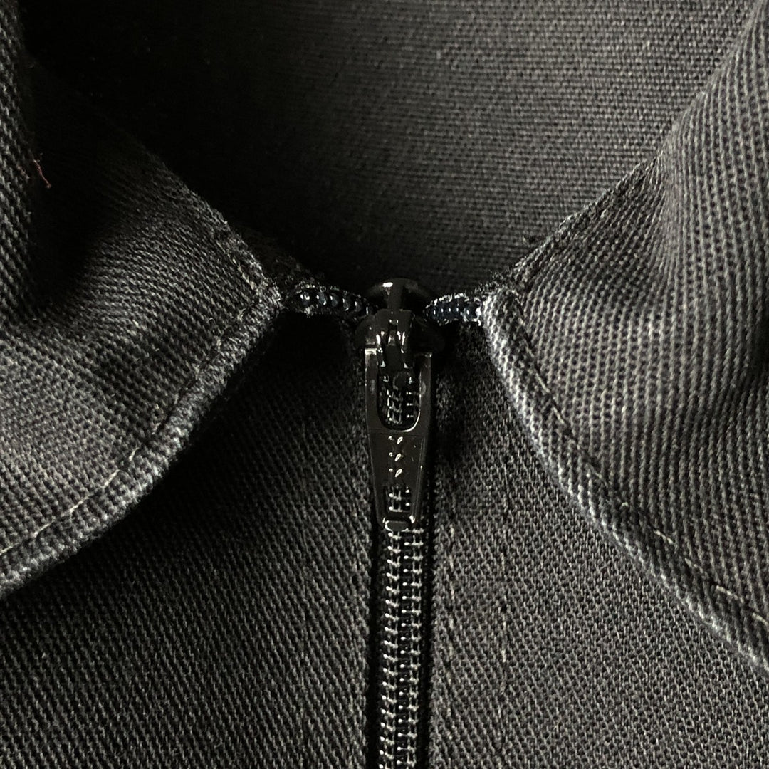 90'S Ben Davis Half-Zip Pullover Short Sleeve Work Shirt, Made in USA, Men's Size Small, Vintage cotton black type Vintage Second Hand