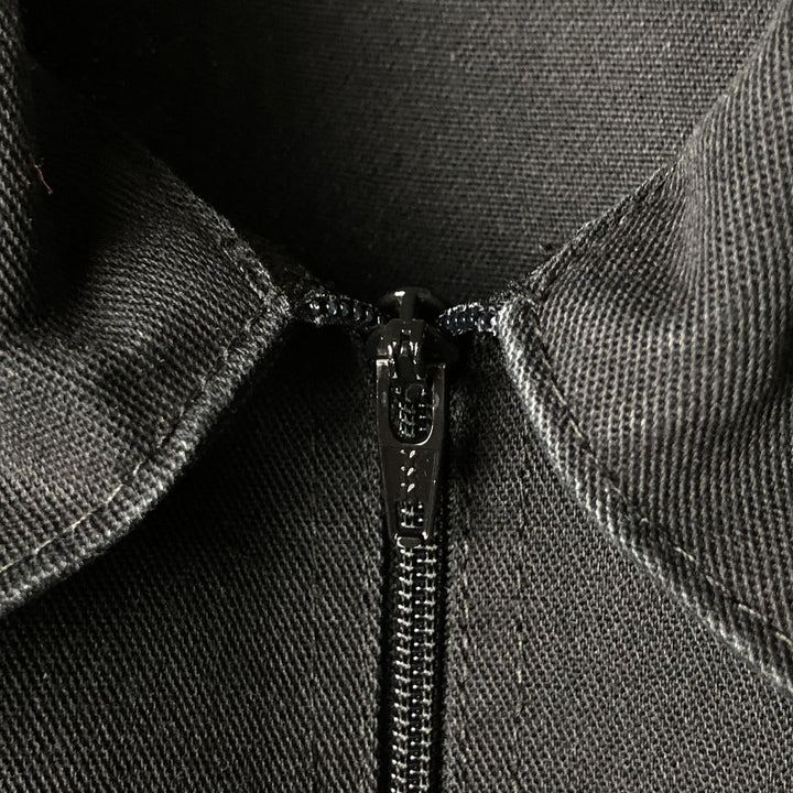 90'S Ben Davis Half-Zip Pullover Short Sleeve Work Shirt, Made in USA, Men's Size Small, Vintage cotton black type Vintage Second Hand