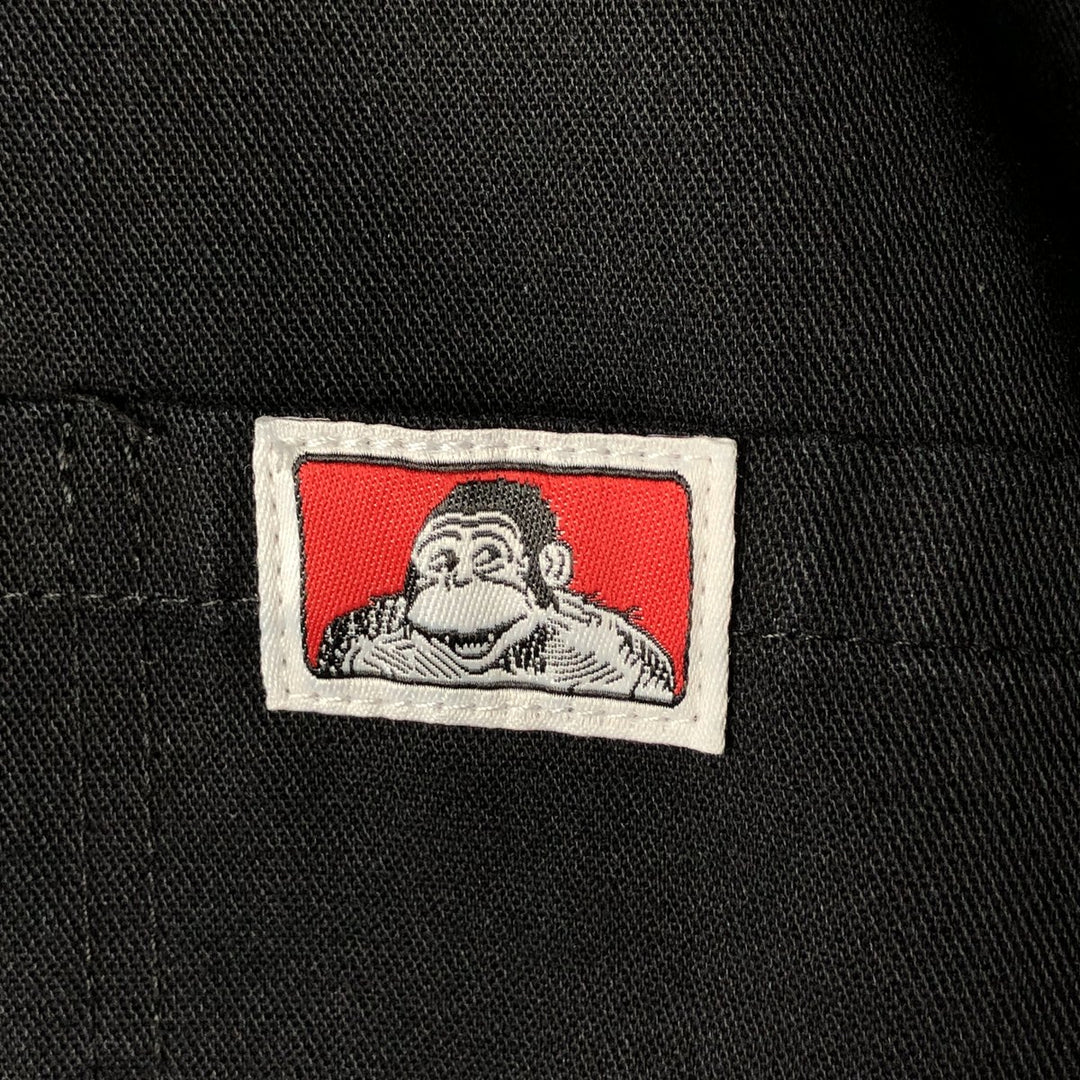 90'S Ben Davis Half-Zip Pullover Short Sleeve Work Shirt, Made in USA, Men's Size Small, Vintage cotton black type Vintage Second Hand