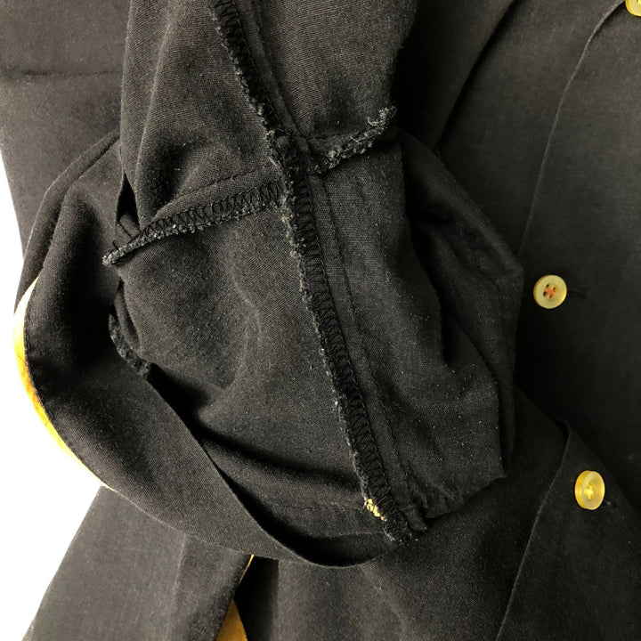 Hilton Open Collar Bowling Shirt, Box Shirt, Men's Size Small cotton black type Vintage Second Hand