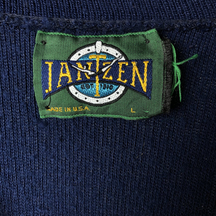 Vintage 80s-90'S Jantzen V-neck knit vest, made in the USA, size L, men's unclear navy blue type Vintage Second Hand