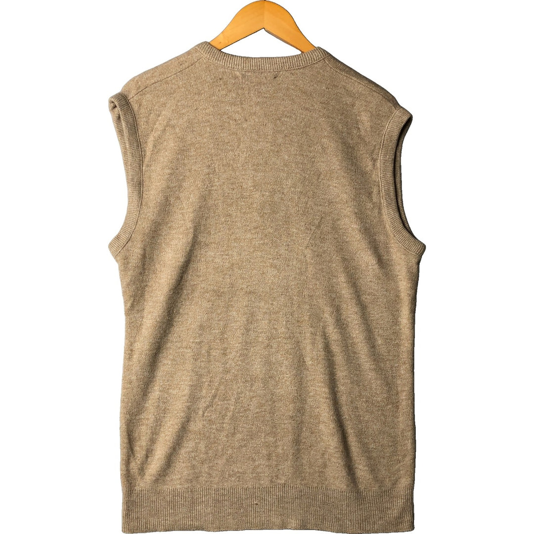 Vintage Peebles V-neck acrylic knit vest, made in the USA, men's size XL acrylic Beige type Vintage Second Hand