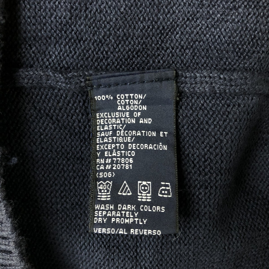 Vintage 90'S Tommy Hilfiger V-neck cotton knit vest, men's size XL cotton navy blue type Vintage Second Hand