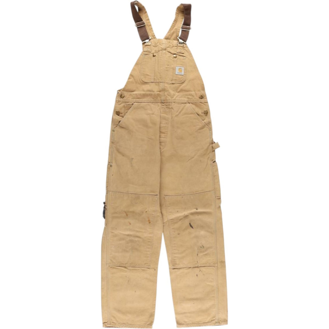 Carhartt Double Knee Duck Overalls for Men (W34 equivalent) unclear ocher yellow type Vintage Second Hand