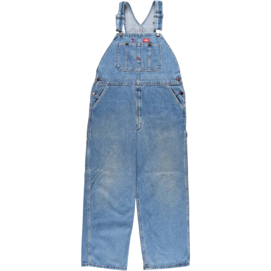 Dickies denim overalls for men, equivalent to W39 cotton blue type Vintage Second Hand