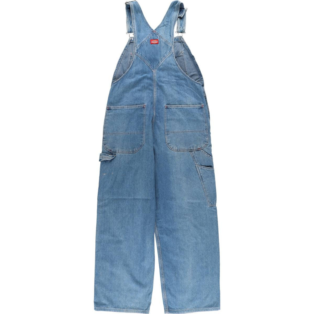 90'S Dickies denim overalls for men, W35 equivalent, vintage unclear blue type Vintage Second Hand