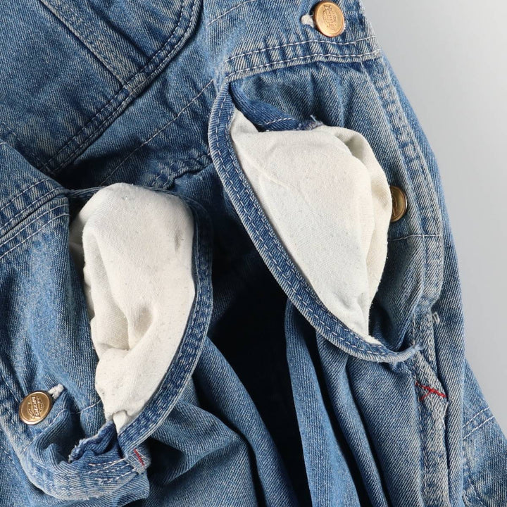 90'S Dickies denim overalls for men, W35 equivalent, vintage unclear blue type Vintage Second Hand