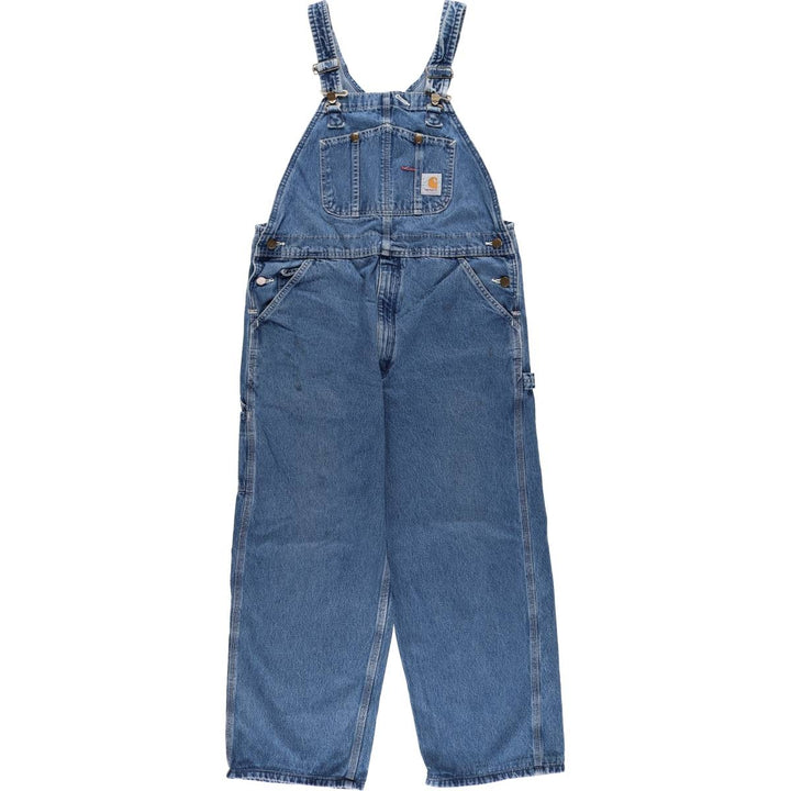 Carhartt denim overalls for men, equivalent to W38 cotton blue type Vintage Second Hand