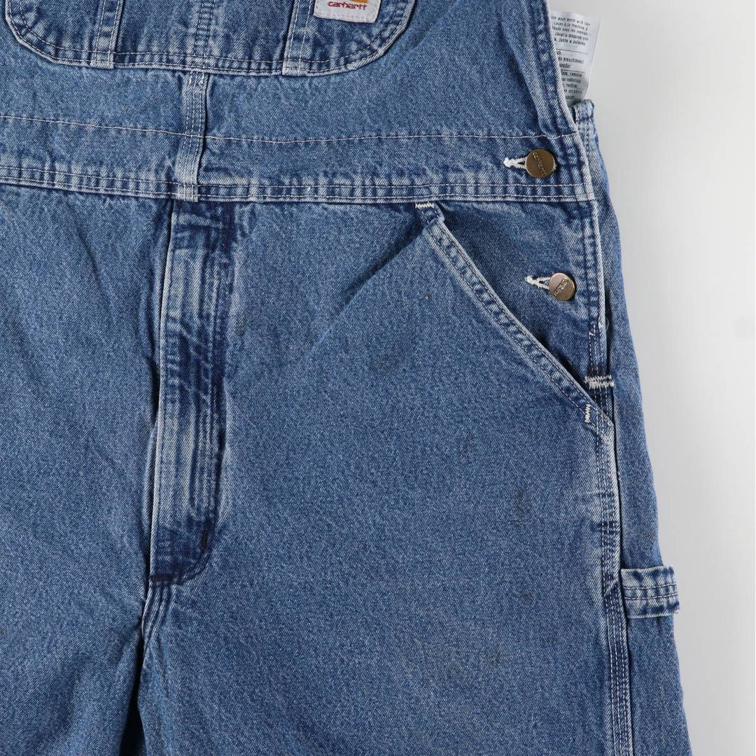 Carhartt denim overalls for men, equivalent to W38 cotton blue type Vintage Second Hand