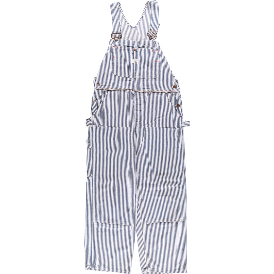Special Price: 70'S Vintage Big Mac Hickory Stripe Overalls, Men's Size W37 unclear blue type Vintage Second Hand