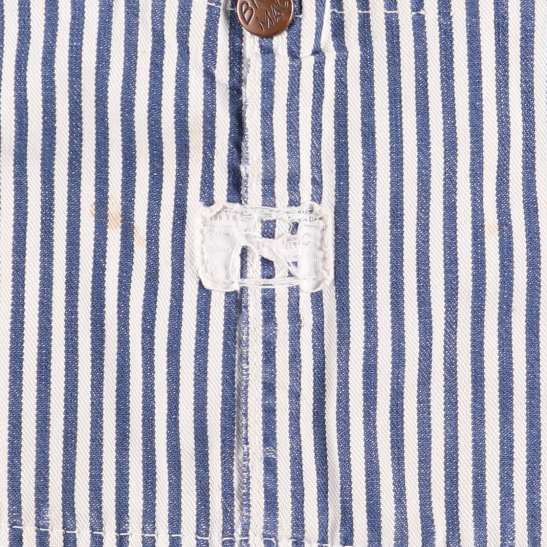 Special Price: 70'S Vintage Big Mac Hickory Stripe Overalls, Men's Size W37 unclear blue type Vintage Second Hand