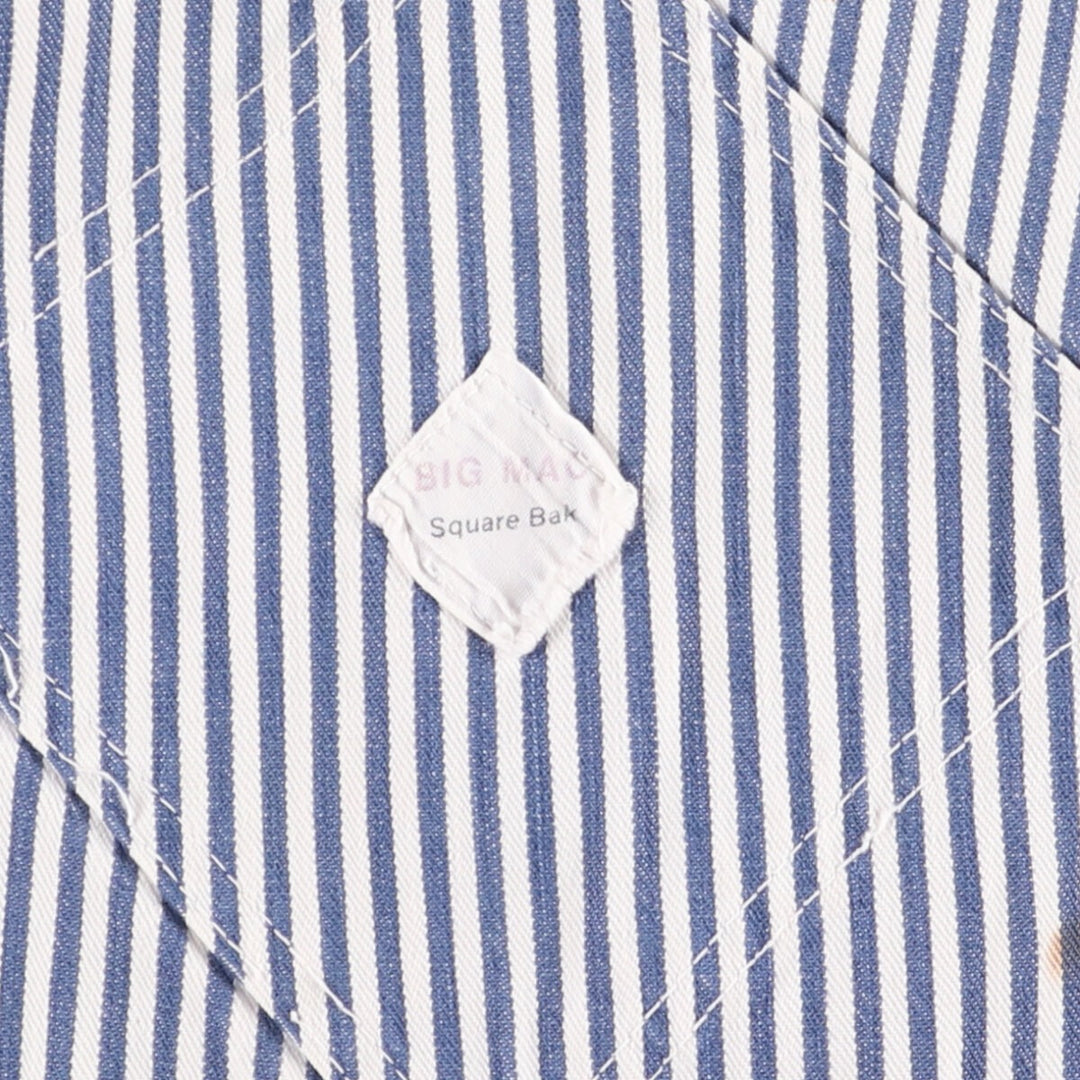 Special Price: 70'S Vintage Big Mac Hickory Stripe Overalls, Men's Size W37 unclear blue type Vintage Second Hand