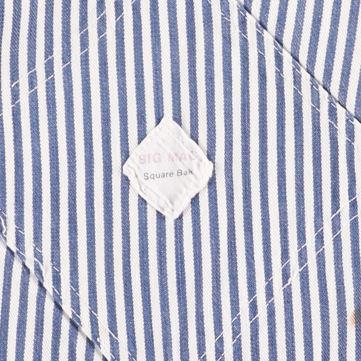 Special Price: 70'S Vintage Big Mac Hickory Stripe Overalls, Men's Size W37 unclear blue type Vintage Second Hand