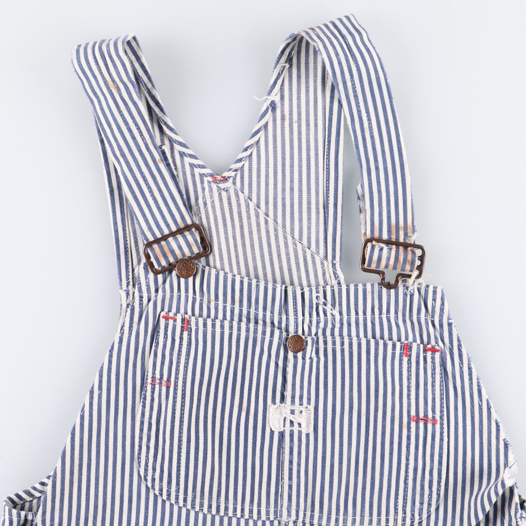 Special Price: 70'S Vintage Big Mac Hickory Stripe Overalls, Men's Size W37 unclear blue type Vintage Second Hand