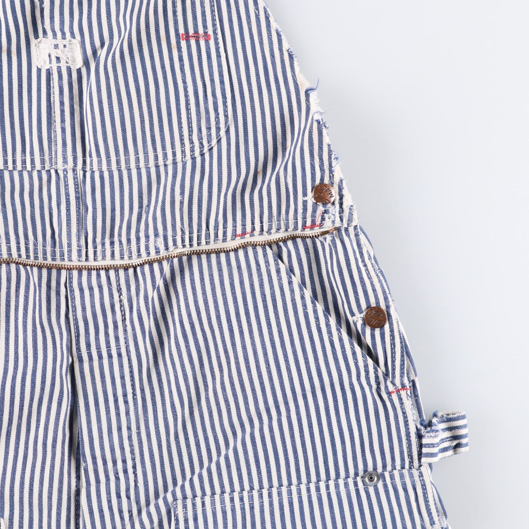 Special Price: 70'S Vintage Big Mac Hickory Stripe Overalls, Men's Size W37 unclear blue type Vintage Second Hand