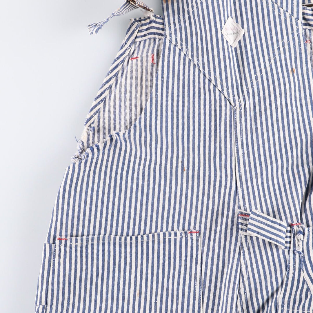 Special Price: 70'S Vintage Big Mac Hickory Stripe Overalls, Men's Size W37 unclear blue type Vintage Second Hand